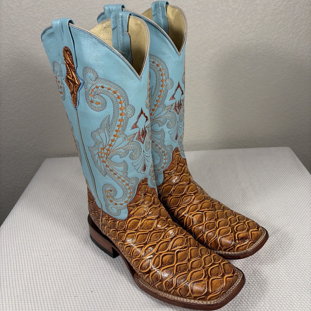 Ferrini Mens Print Cognac Leather Cowboy Boots Style:‎ 9239302080B XCELL